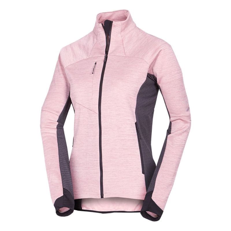 Dámska zateplená turistická mikina so zipsom NORTHFINDER JACLYN-521roseblack 3