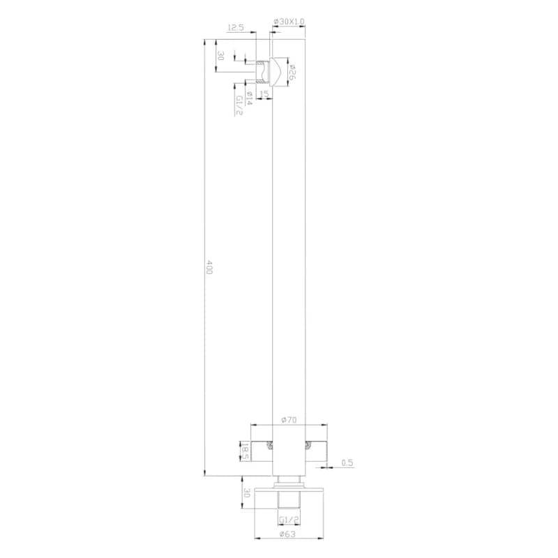 OMNIRES - nástenné sprchové rameno, 40 cm chróm /CR/ RA02XCR 3