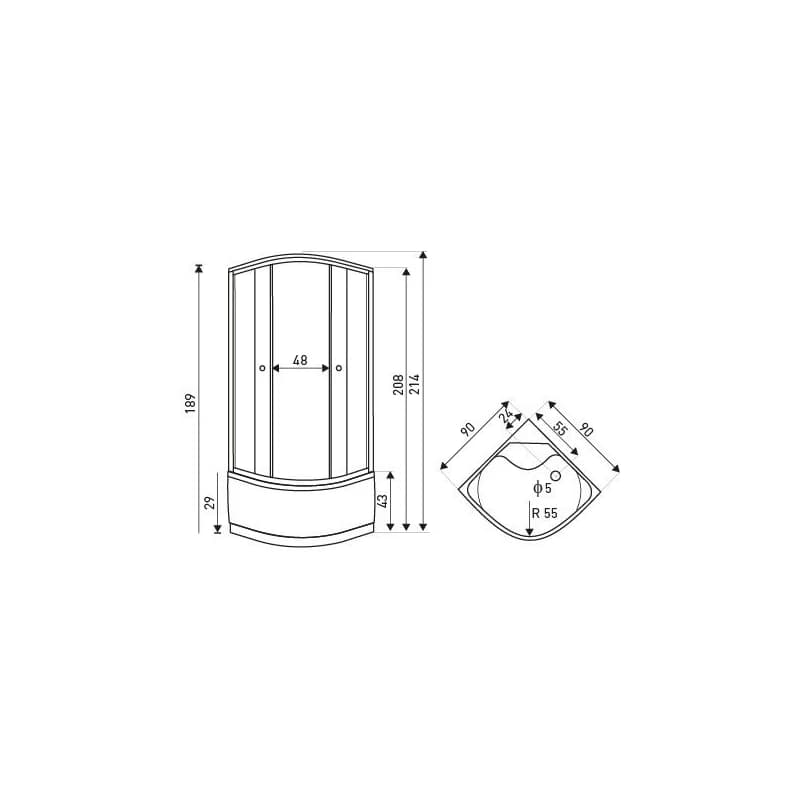 KERRA - Kabína s hydromasážou Paulina 90 5907548109828 2
