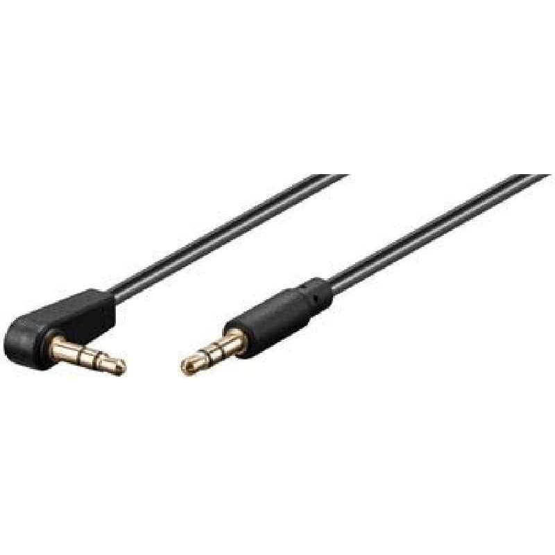 PremiumCord Kábel Jack 3.5mm - 3,5 mm konektor 90 ° M / M 1,5 m 1