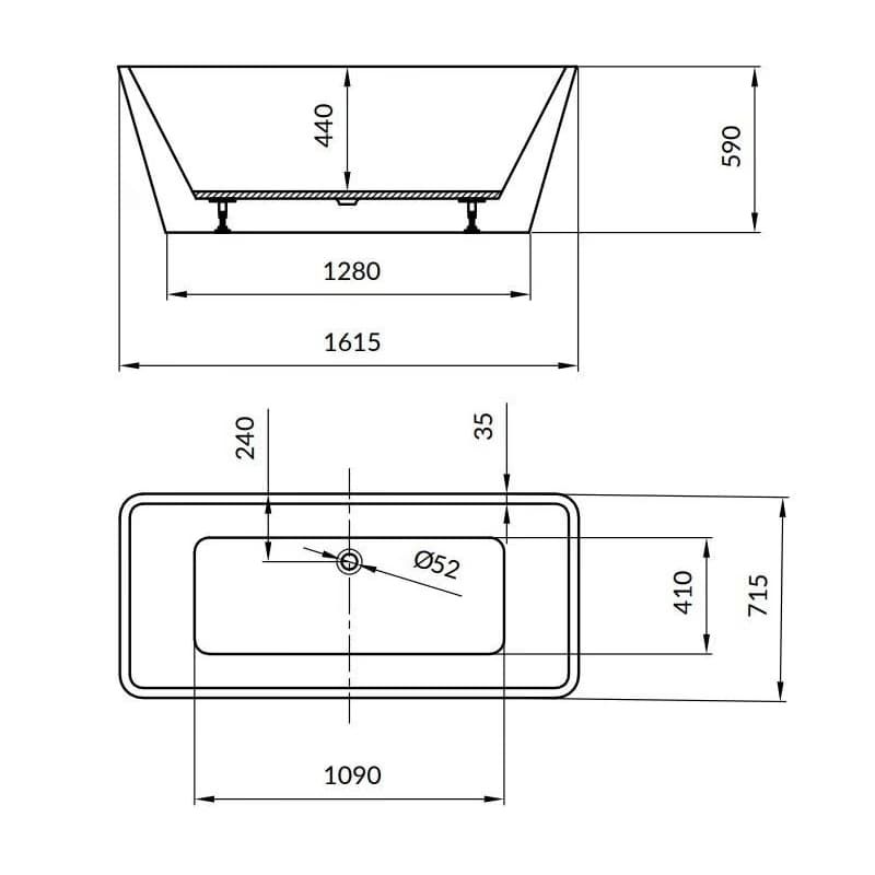 CERSANIT - Voľne stojaca akrylátová vaňa CREA 162X72 S301-299 3
