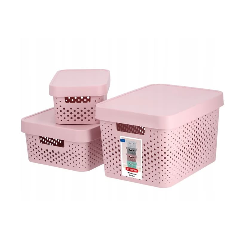 CURVER Úložný box INFINITY DOTS 4,5l s vekom | ružová 4