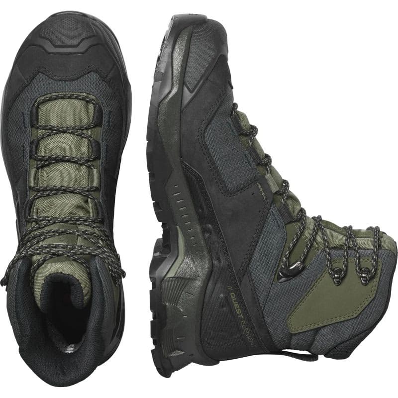 Pánska členková turistická obuv SALOMON Quest Element GTX M black deep lichen green olive night 4