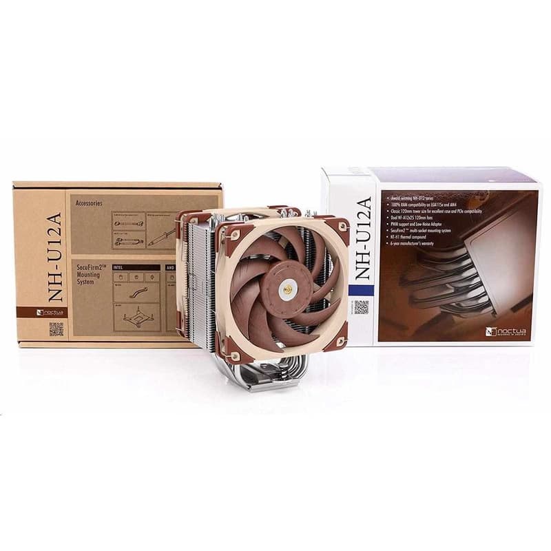 NOCTUA Chladič CPU NH-U12A, 2x 120mm, LGA1851, AM5, hnedá/strieborná 4