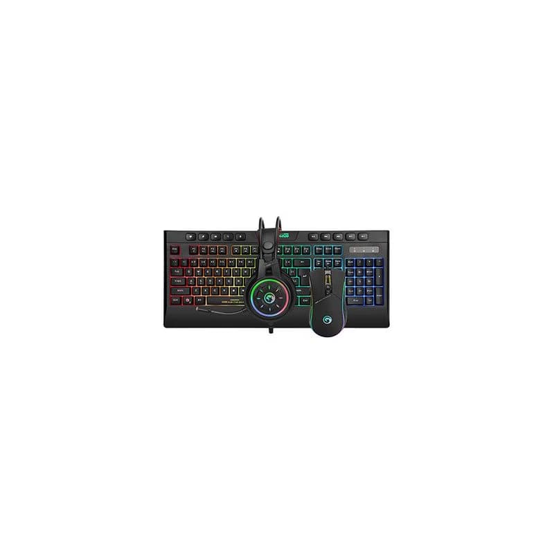 Marvo CM305 RGB sada klávesnica káblová (USB) CZ/SK, čierna s hernou myšou a sluchátkami, herná, membránová typ RGB podsvietená 1