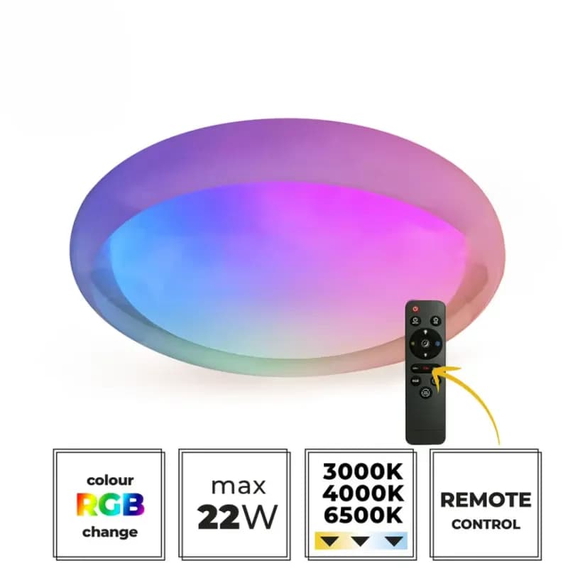 Stropnica RIVET LED 22W 66945 CCT+RGB PL1 1