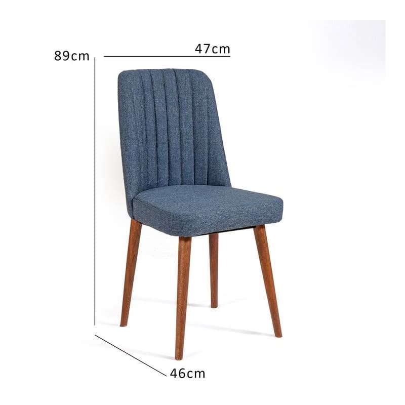 Stolička Vina 1048 - Dark Blue, Walnut 4