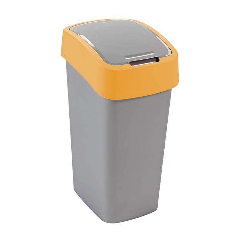 CURVER Odpadkový kôš FLIP BIN 45l | strieborná / žltá