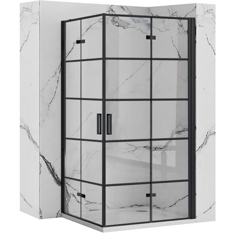 REA/S - Sprchovací kút Moliere dvere / dvere 90x90 BLACK MOLDD090090B 1
