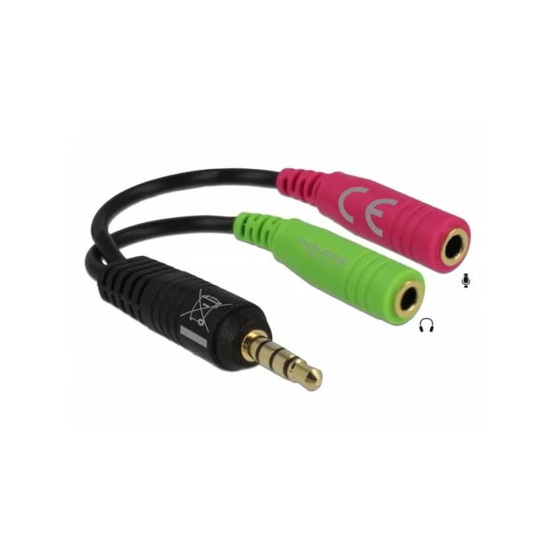 Delock adaptér stereo jack 3,5 mm samec > 2 x stereo jack 3,5 mm samica
