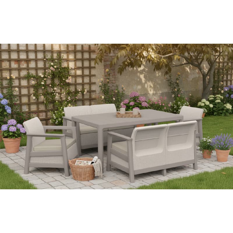 KETER Záhradný set SCANDI LINDI FIESTA | Pebble Grey / Soft beige 1