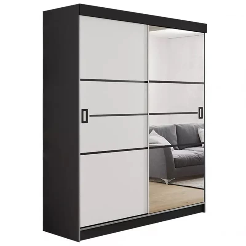 Skriňa Retro 138 4L grafit/ Dvierka biely 1