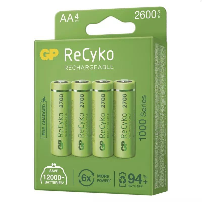 GP AA ReCyko 2 600 mAh, nabíjací, (HR6), 4 ks PP 1