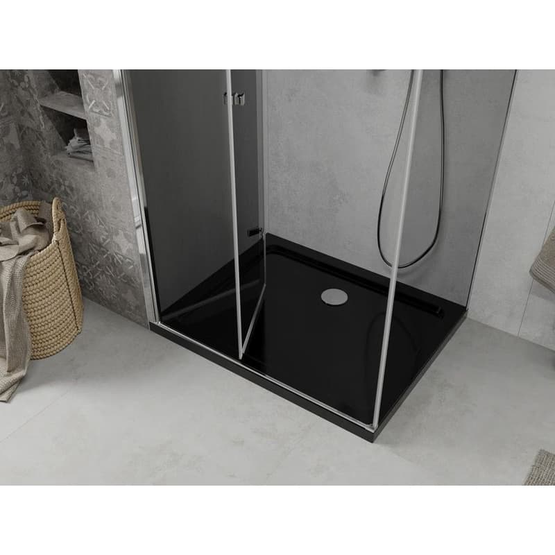 MEXEN/S - Lima sprchovací kút 100x80, grafit, chróm + čierna vanička so sifónom 856-100-080-01-40-4070 6