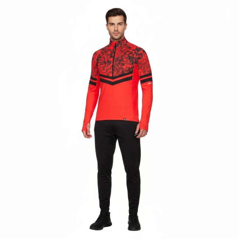 Pánska lyžiarska mikina s 1 2 zipsom NORTHFINDER BERTI-170orangeblack 2