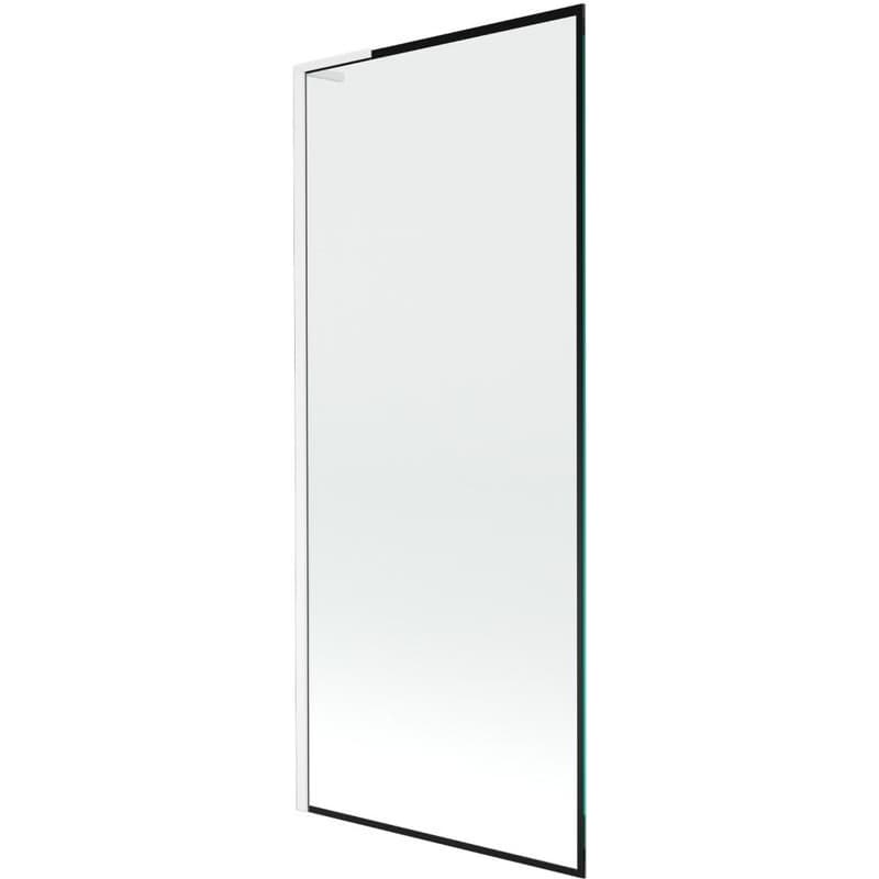 MEXEN/S - Next L vaňová zástena FIX 80 x 150, čierna vzor, biela 895-080-000-03-70-20
