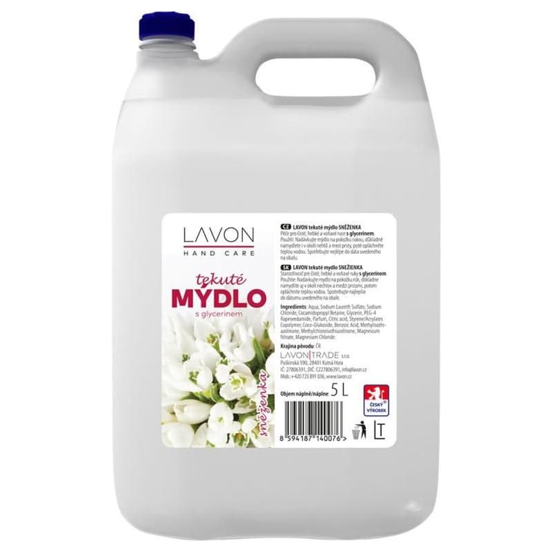 Mydlo tekuté Lavonea biele snežienka 5L 1