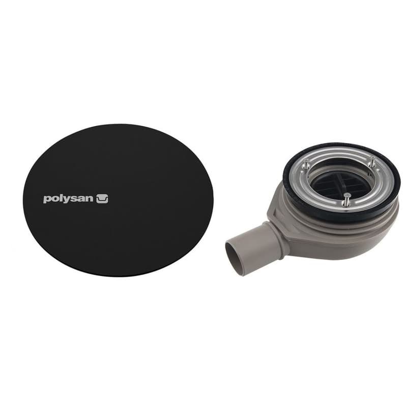 Polysan Mirai Vaničkový sifón 90 mm, DN40, kryt čierny matný 72730B