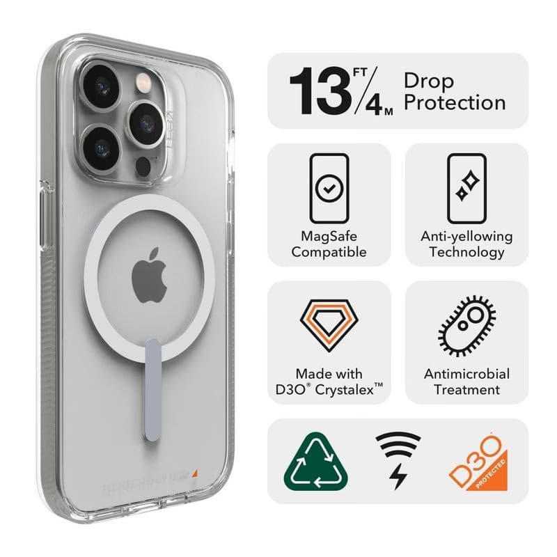 ZAGG GEAR4 Crystal Palace Snap kryt iPhone 14 Pre priehľadný 3