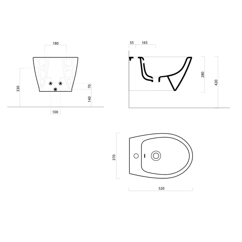GSI - MODO bidet závesný, 37x52cm, biela ExtraGlaze 9864111 2