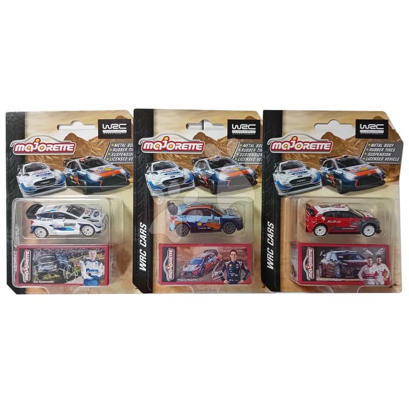 Autíčko rally WRC Cars Majorette kovové s gumenými kolieskami a zberateľskou krabičkou 7,5 cm dĺžka rôzne druhy 1