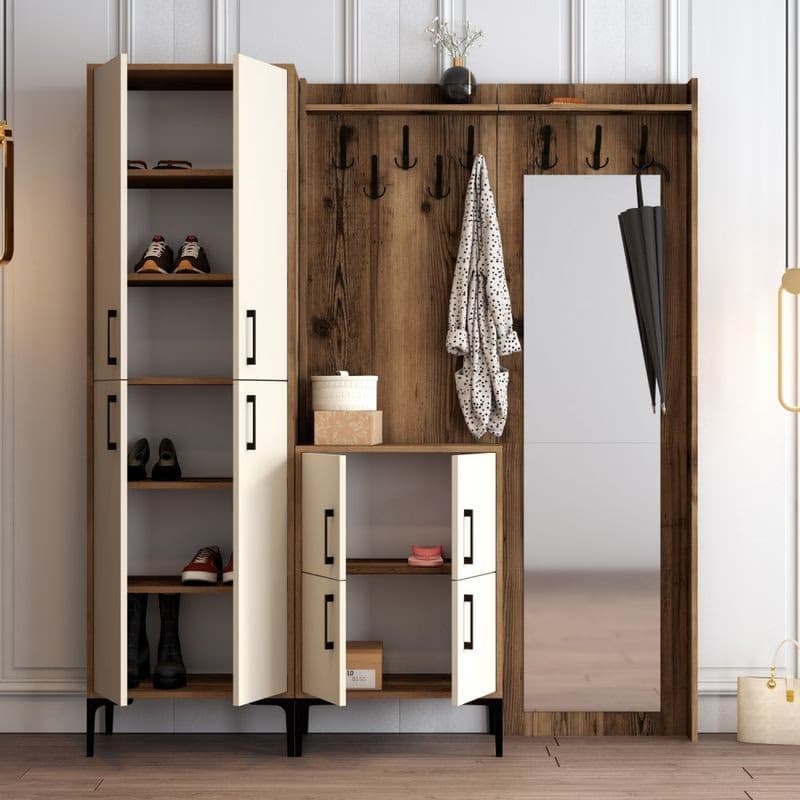 Predsieňová stena Berlin ABC - Walnut, Cream 5