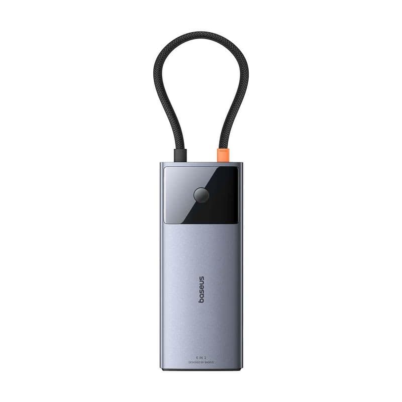 Baseus hub Series 2 USB 6v1 (USB-C/HDMI4K60Hz/USB-C(10Gbps)/USB-A(10Gbps)/RJ45/USB-C(PD) sivý 2