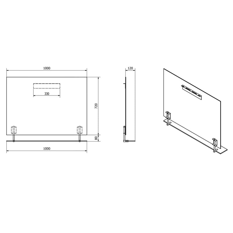 SAPHO - WEGA zrkadlo s policou 100x80cm 60092 4