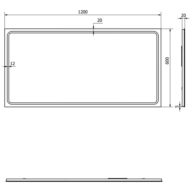 SAPHO - GEMINI zrkadlo s LED osvetlením 120x60cm GM120 5
