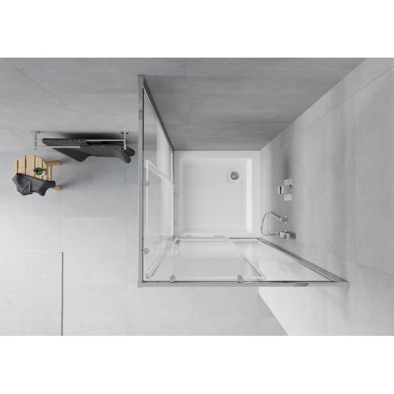 MEXEN/S - Rio štvorcový sprchovací kút 80 x 80, dekor, chróm + vanička Rio 860-080-080-01-20-4510 4