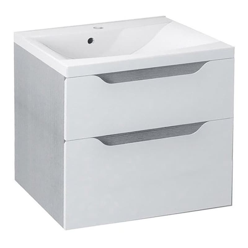 SAPHO - WAVE umývadlová skrinka 60x65x47,8cm, biela/dub strieborný WA060-3011 1