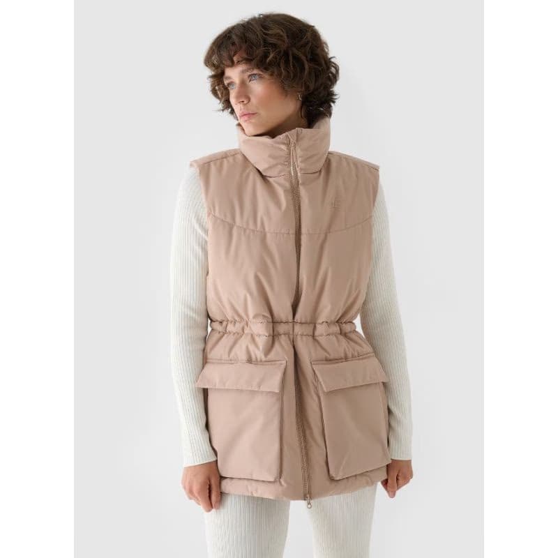 Dámska vesta 4F VEST JACKET-WAW24TVJAF135-83S-BEIGE 2