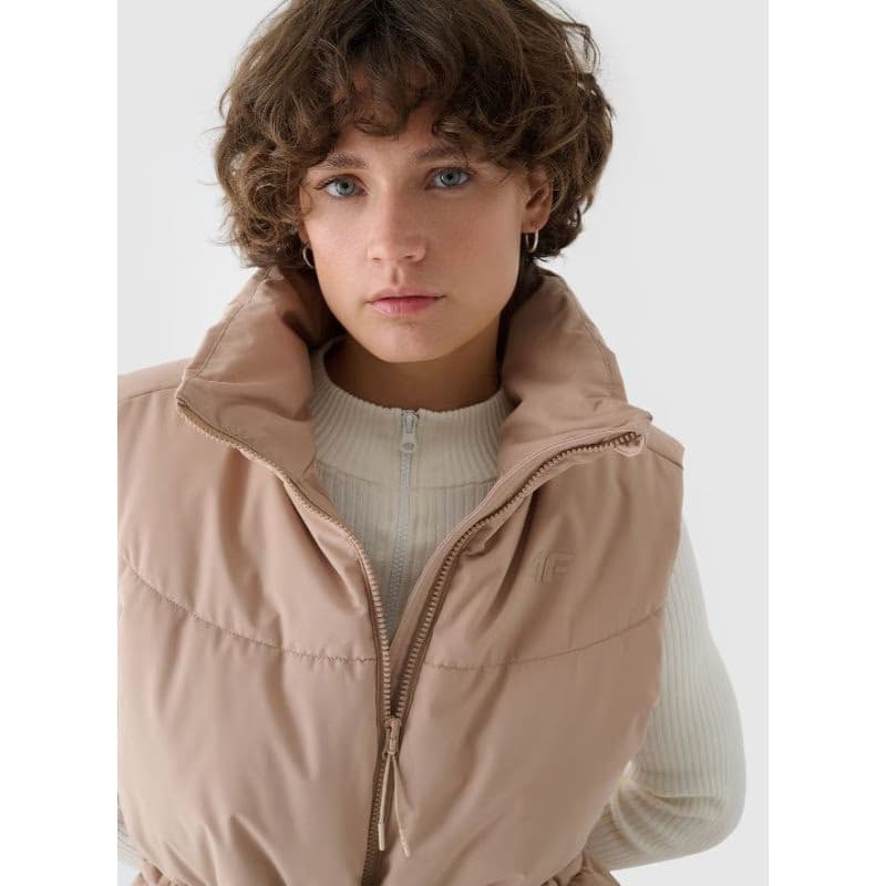 Dámska vesta 4F VEST JACKET-WAW24TVJAF135-83S-BEIGE 4