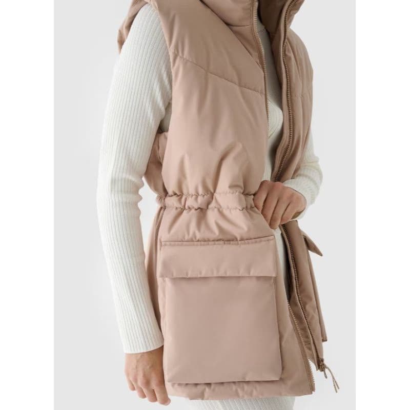 Dámska vesta 4F VEST JACKET-WAW24TVJAF135-83S-BEIGE 5