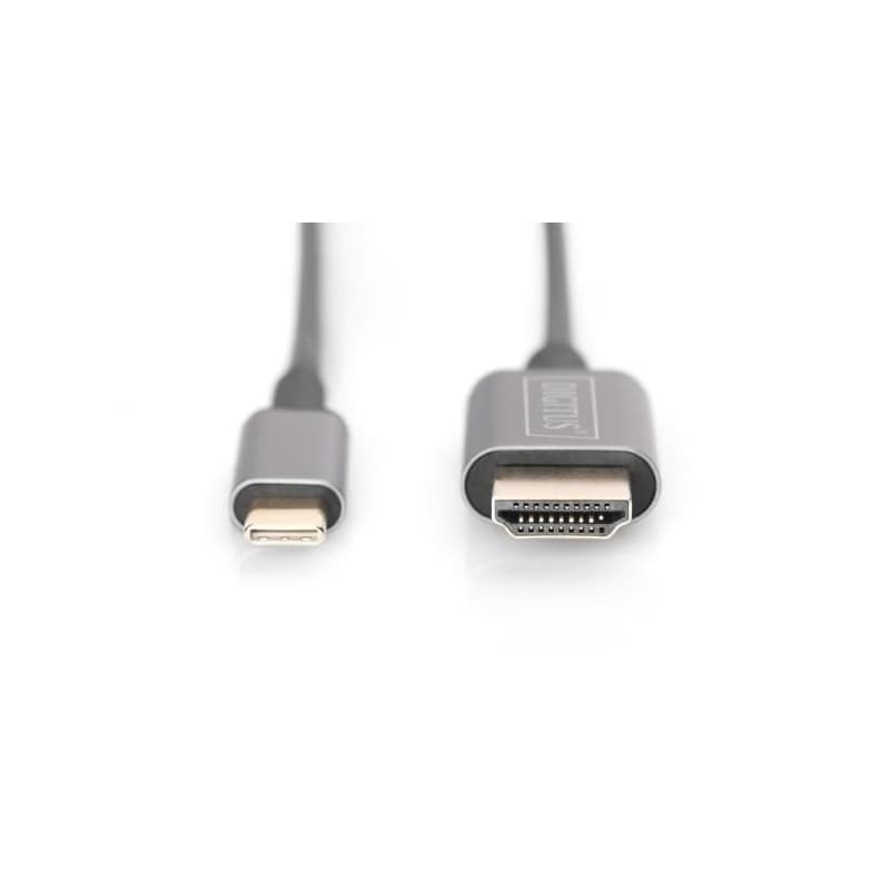 Digitus USB-C - HDMI káblový adaptér, 1,8 m 4K/30 Hz, čierny, kovový kryt 3