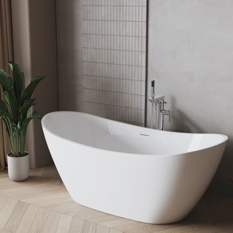INVENA - Voľne stojaca vaňová batéria GLAMOUR Chrom BW-02-W01-V 4
