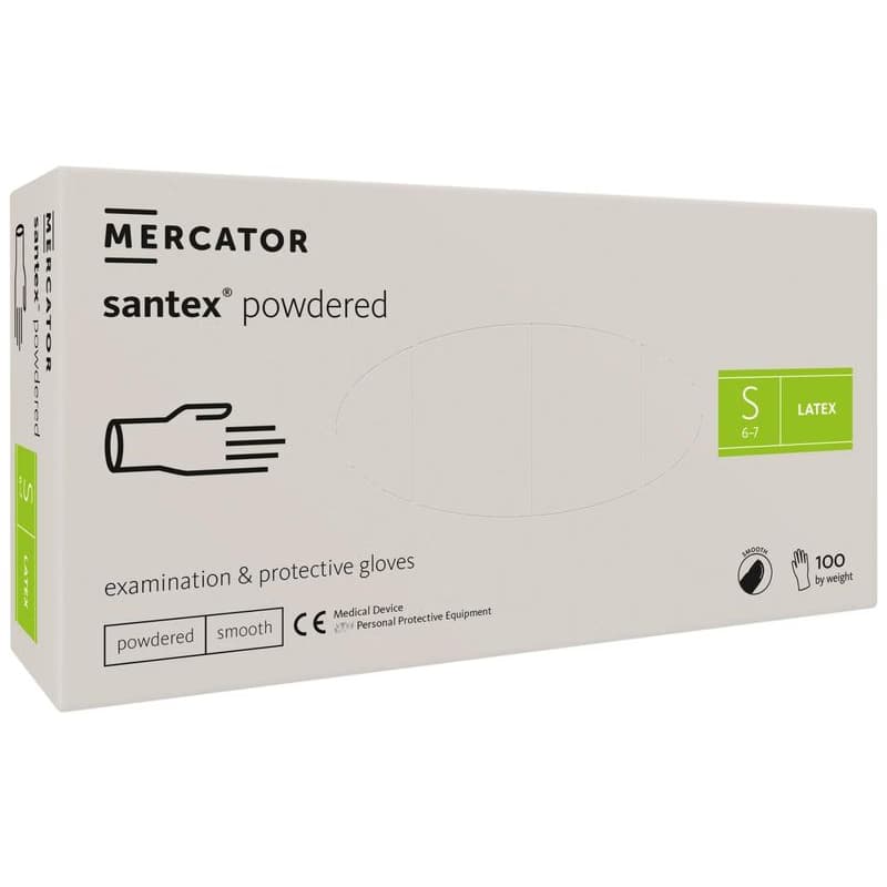 SANTEX POWDERED – Latexové púdrované rukavice telové, 100 ks, M 2