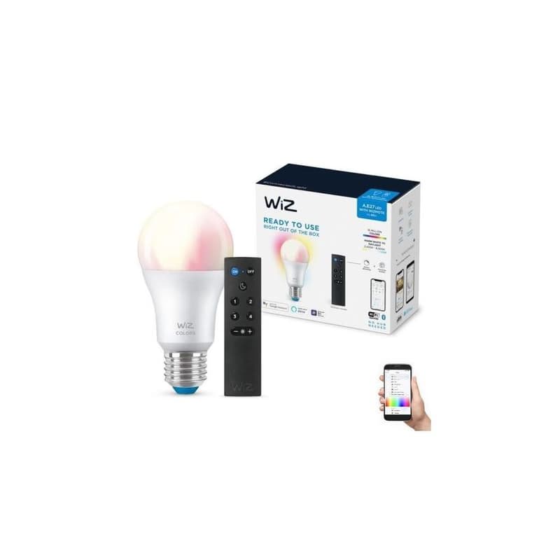 LED RGBW Stmievateľná žiarovka A60 E27/8,5W/230V 2200-6500K  CRI 90 Wi-Fi+DO - WiZ 871951455109101 1