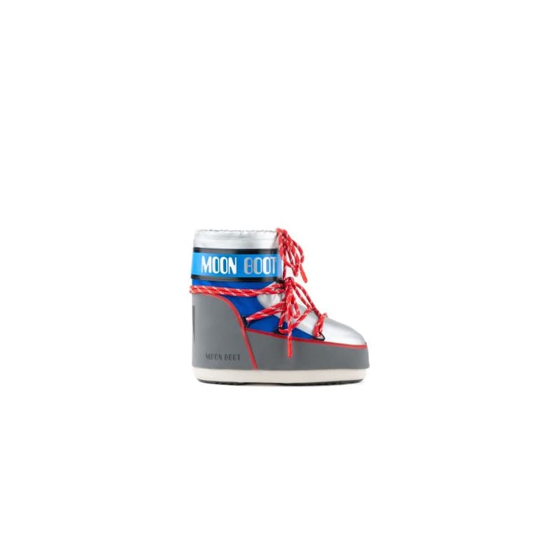 Nízke zimné topánky MOON BOOT MB ICON LOW SPACE RACING-HF04 SILVER BLUE RED 1