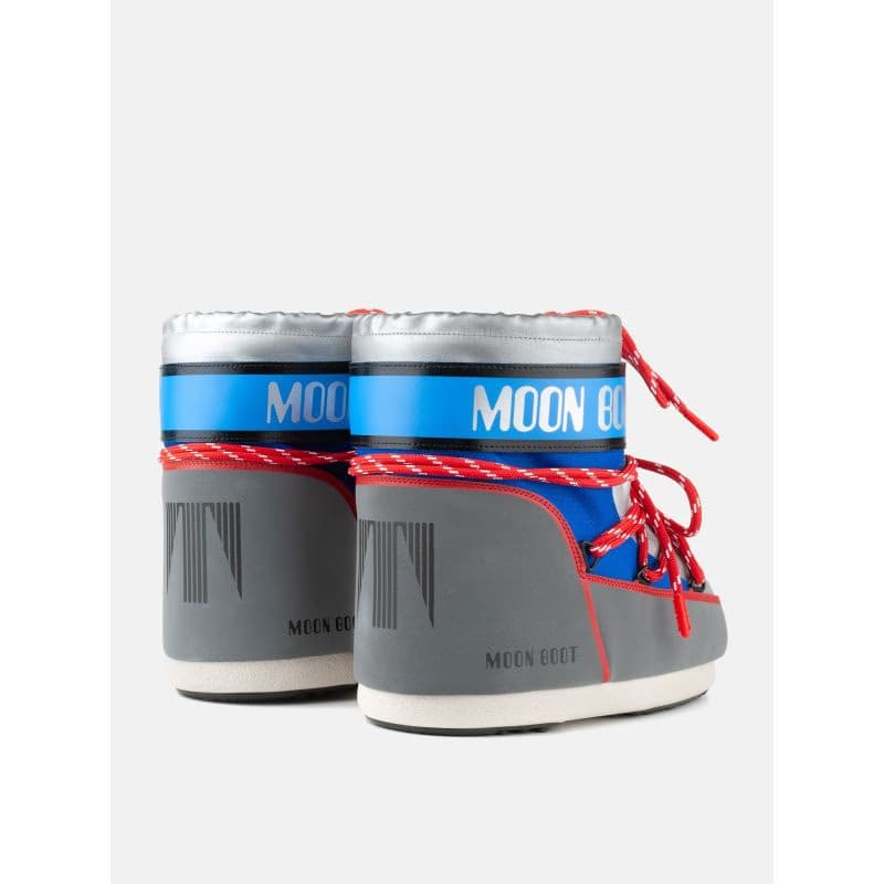 Nízke zimné topánky MOON BOOT MB ICON LOW SPACE RACING-HF04 SILVER BLUE RED 3