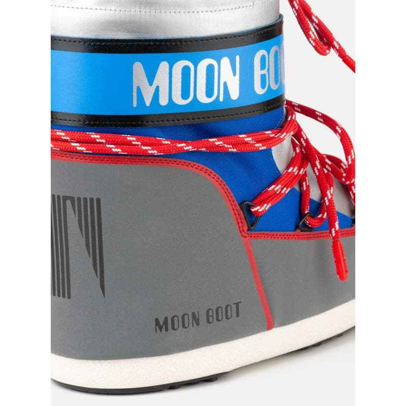 Nízke zimné topánky MOON BOOT MB ICON LOW SPACE RACING-HF04 SILVER BLUE RED 4