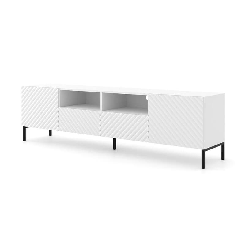 ArtBm Tv stolík SURF 200 | 4D Prevedenie: Biela mat / čierne nohy 1