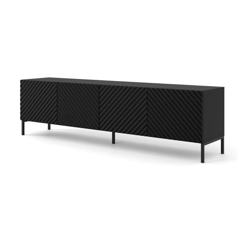 ArtBm Tv stolík SURF 200 | 4D Prevedenie: Biela mat / čierne nohy 3