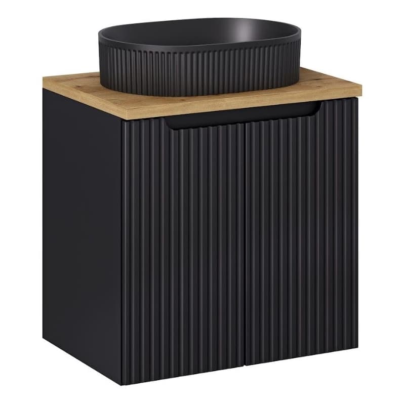 ArtCom Kúpeľňová skrinka s umývadlom a doskou NOVA Black DU60/3 | 60 cm