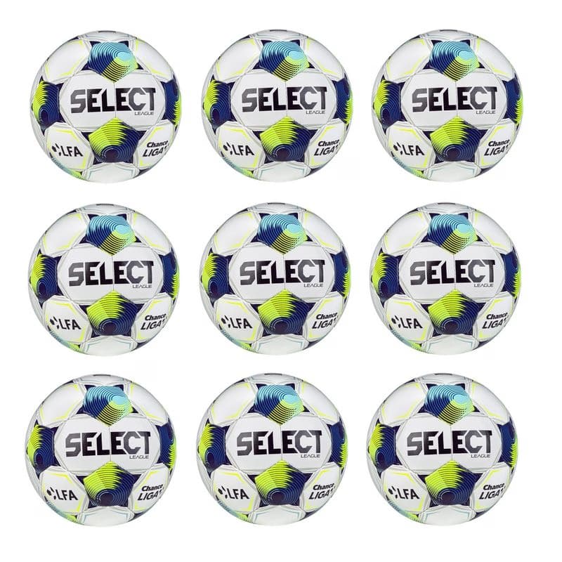Výhodný set - 9x Futbalová lopta SELECT FB League SK Chance Liga 2025/26 5 bielo-modrá