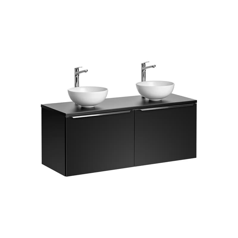 ArtCom Kúpeľňová skrinka s umývadlom a doskou SANTA FE Black DU120/1 | 120 cm 2