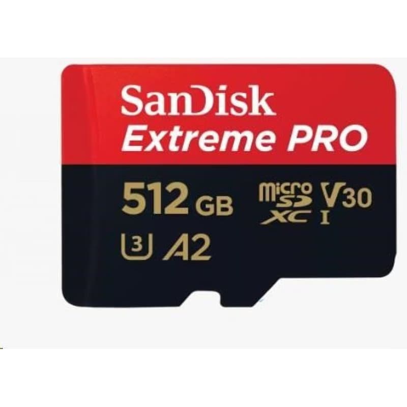 SanDisk micro SDXC karta 512GB Extreme PRO (200 MB/s Class 10, UHS-I U3 V30) + adaptér 5