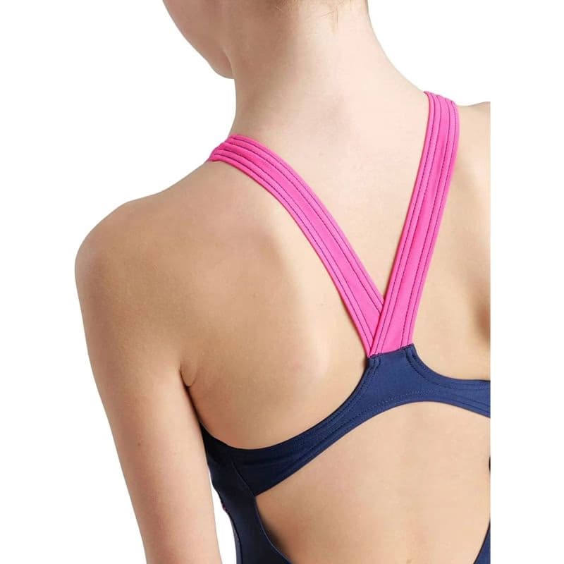 Dievčenské plavecké jednodielne plavky ARENA SWIMSUIT V BACK GRAPHIC Blue 3