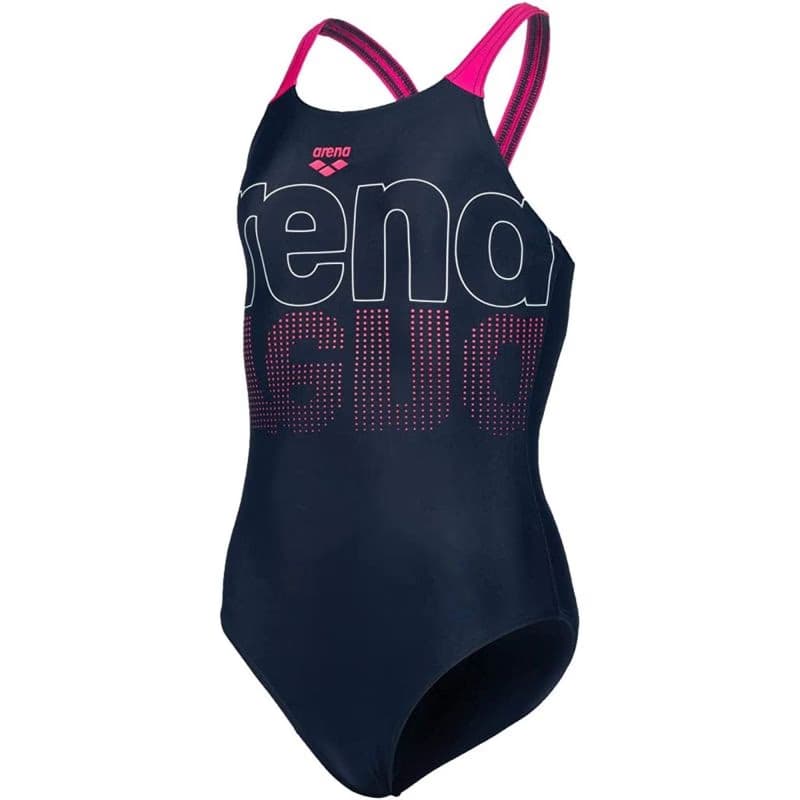 Dievčenské plavecké jednodielne plavky ARENA SWIMSUIT V BACK GRAPHIC Blue 5