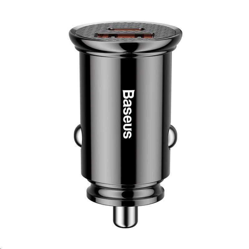 Baseus Circular Plastic nabíjačka do auta 30W (PD3.0, QC4.0+ SCP AFC) čierna 1